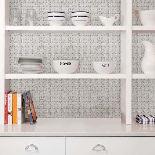 InHome Basketweave Carrara Peel & Stick Backsplash Tiles